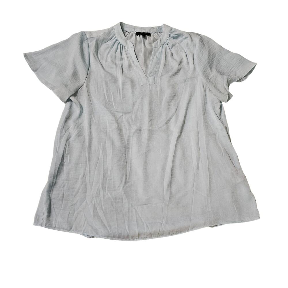 Alfani Size L Light Blue Sheer Shirt Top